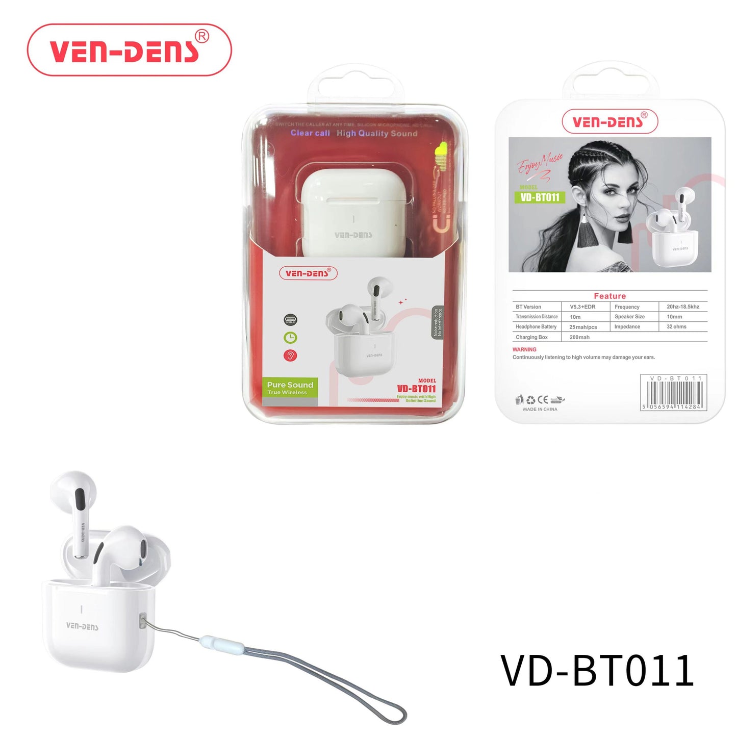 Wireless HD Bluetooth Earbuds With Charging Case